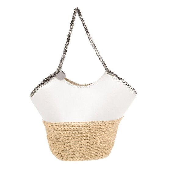 Stella‎ McCartney CHALK falabella Large raffia tote - Picture 1 of 5